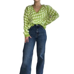 Green Checkered Sweater